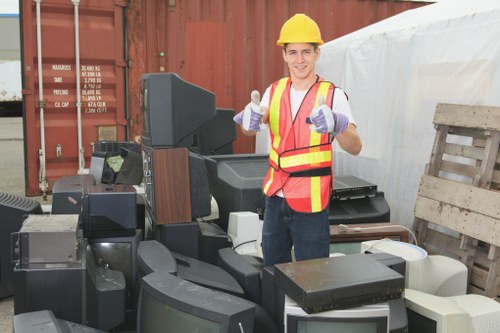 Team sorting items during house clearance